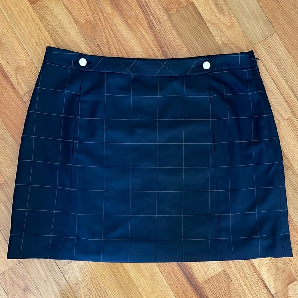 Banana Republic mini skirt navy windowpane